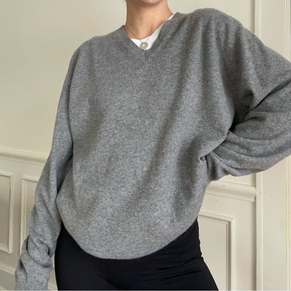 Kinross Cashmere Grey Sweater Oversized
